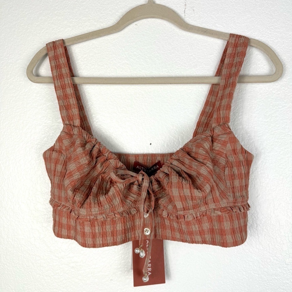 Altuzarra Bijou gingham cropped top size 36/us 4 - Picture 8 of 8